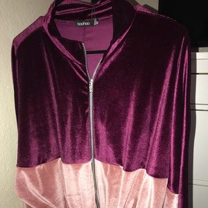 Velvet bomber jacket